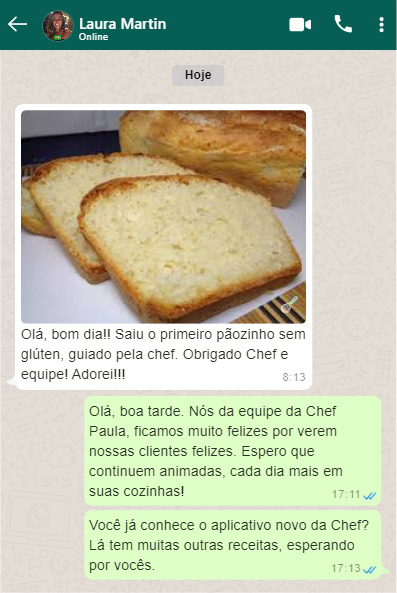 laura cliente pao sem gluten